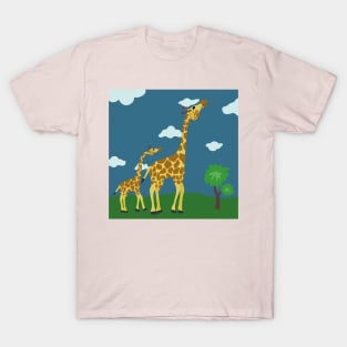 Mama Giraffe and Baby T-Shirt